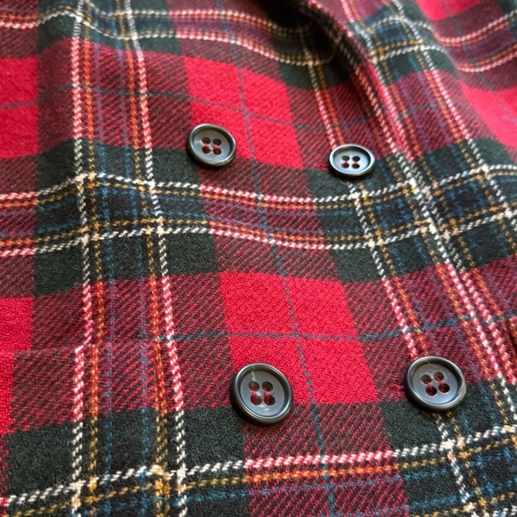 RED VALENTINO Wool Double Breasted Coat in Red Tartan - Size Small - Picture 4 of 10